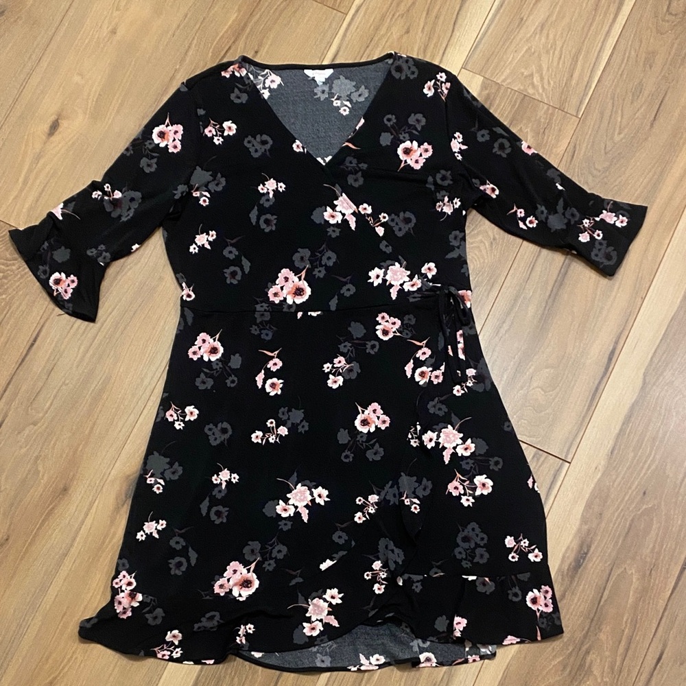 Candie's Black and Pink Floral Dress